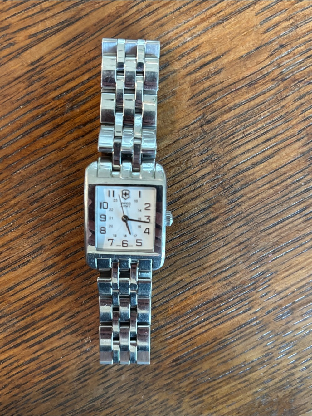 Victorinox Silver Stainless Steel Watch with White Dial
